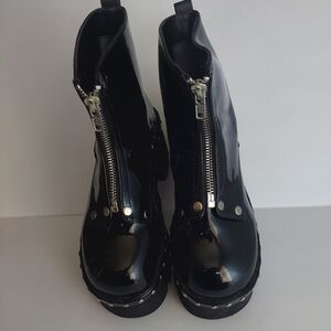 DEMONIA Women's ASH100/B 3" Chunky Heel Punk Black Platform Ankle Boot Size 11